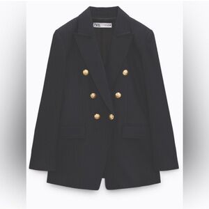 Zara navy blue pinstriped blazer -sz M
